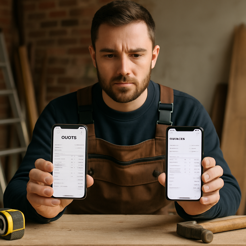 CoreQuote vs Billdu comparison tradespeople UK