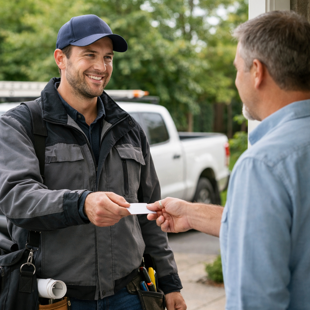 how to get first customers self-employed contractor USA