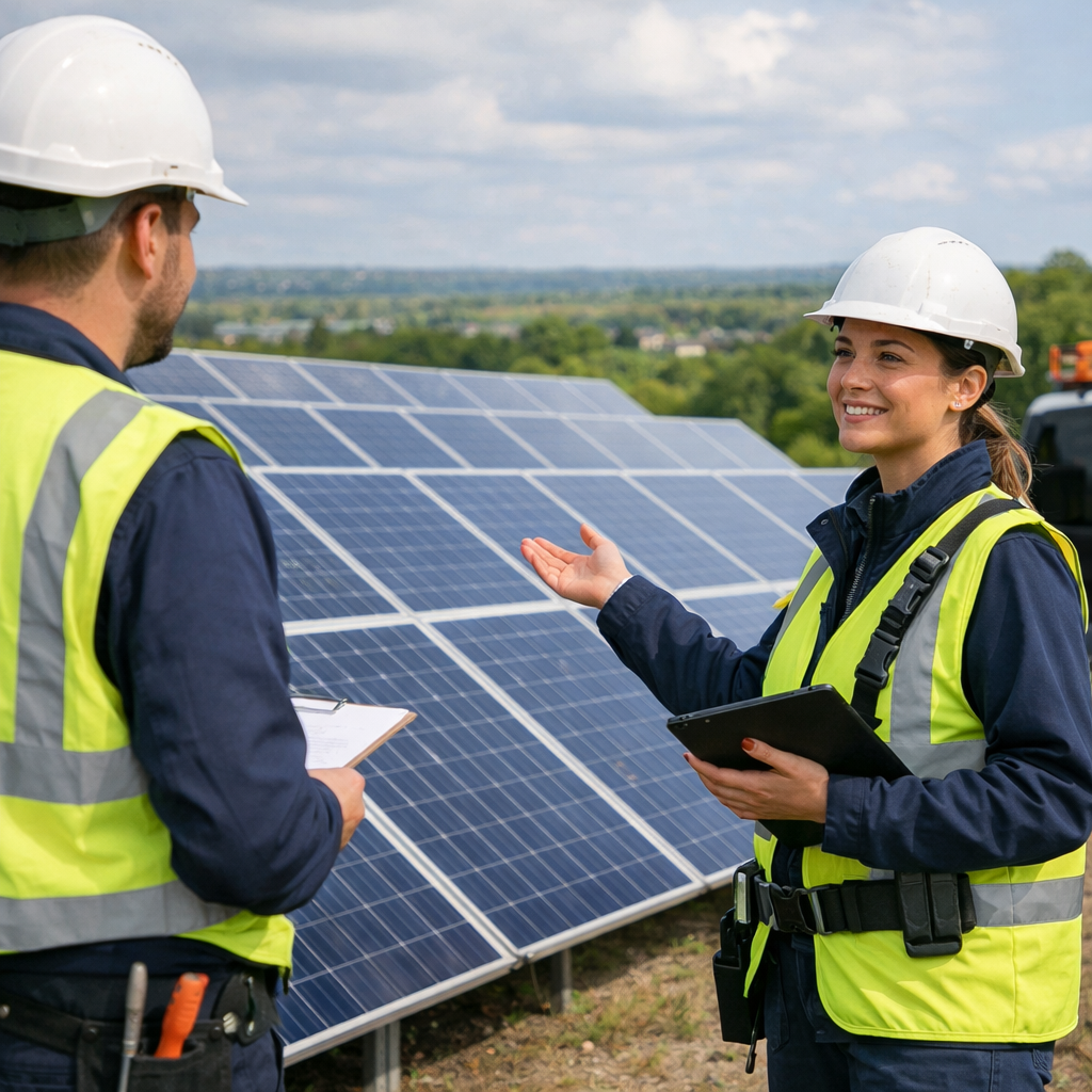 MCS certification logo, solar panels in background