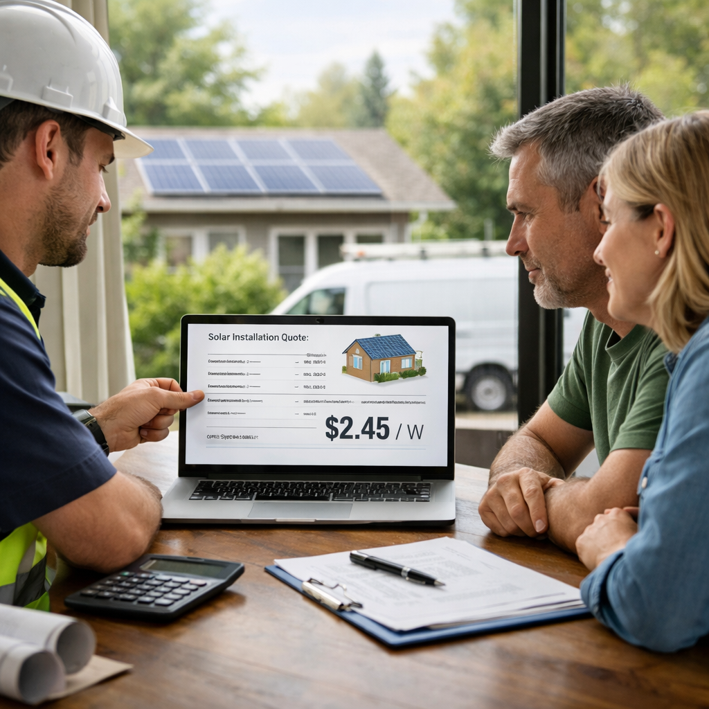 how much solar installer charge per watt USA 2026