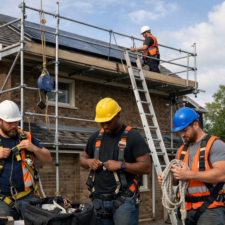 scaffolding roof access solar installers USA OSHA