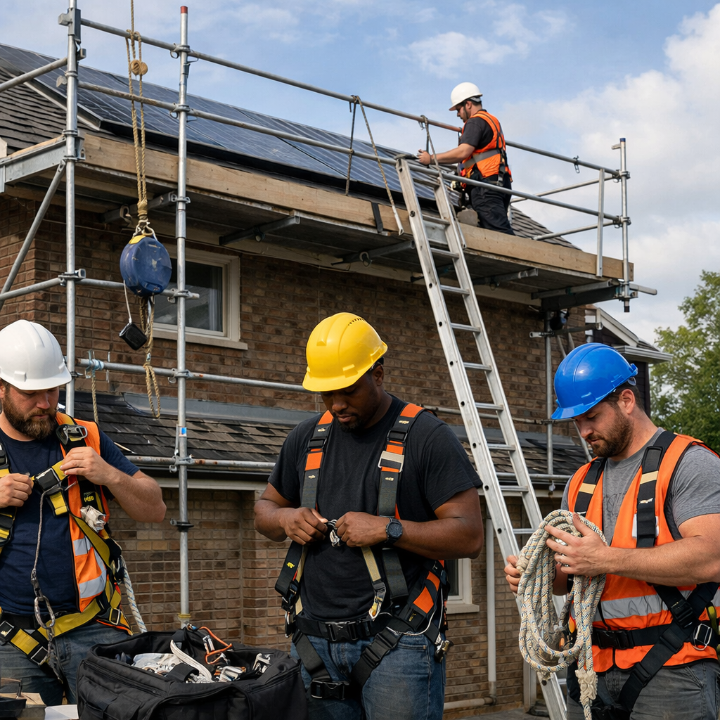 scaffolding roof access solar installers USA OSHA