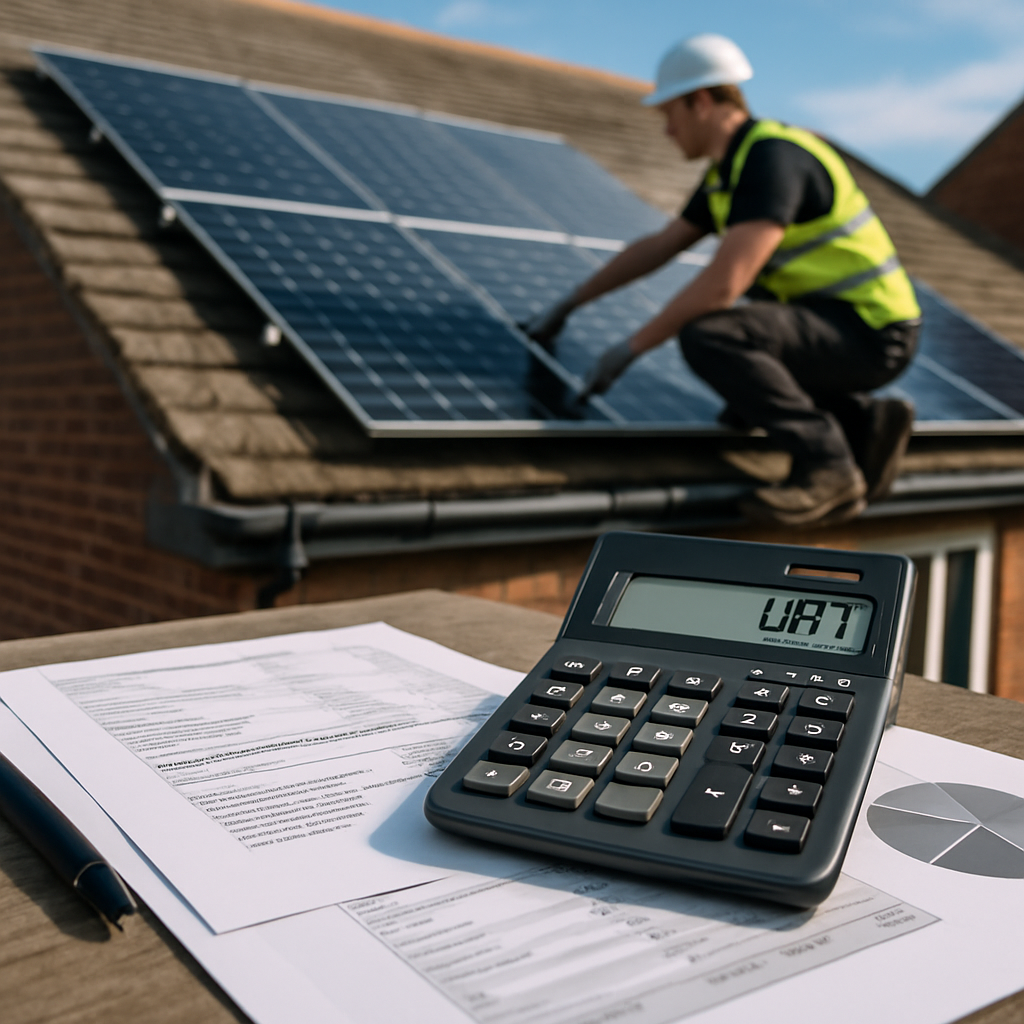 VAT calculation graphic, solar themed