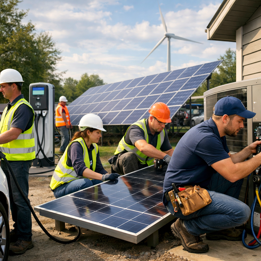 The Green Trades Boom in the USA: EV Charging, Solar and Heat Pumps