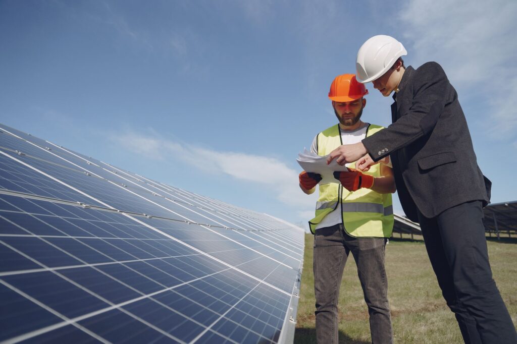 NICEIC logo with solar panels background