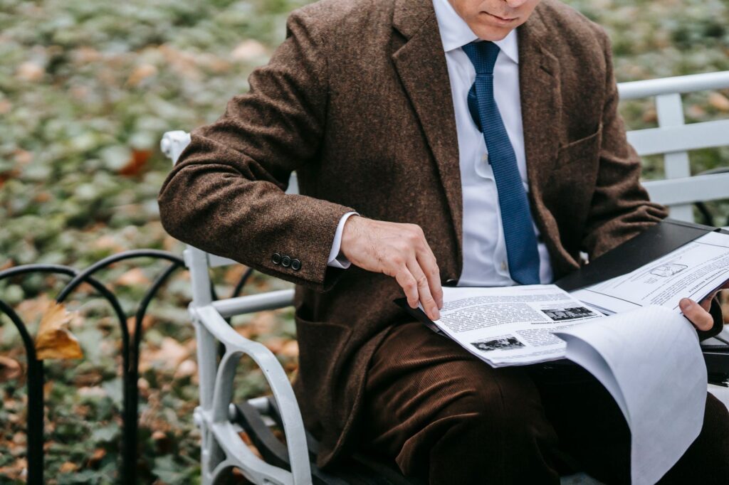 landscaper reviewing licensing documents, USA